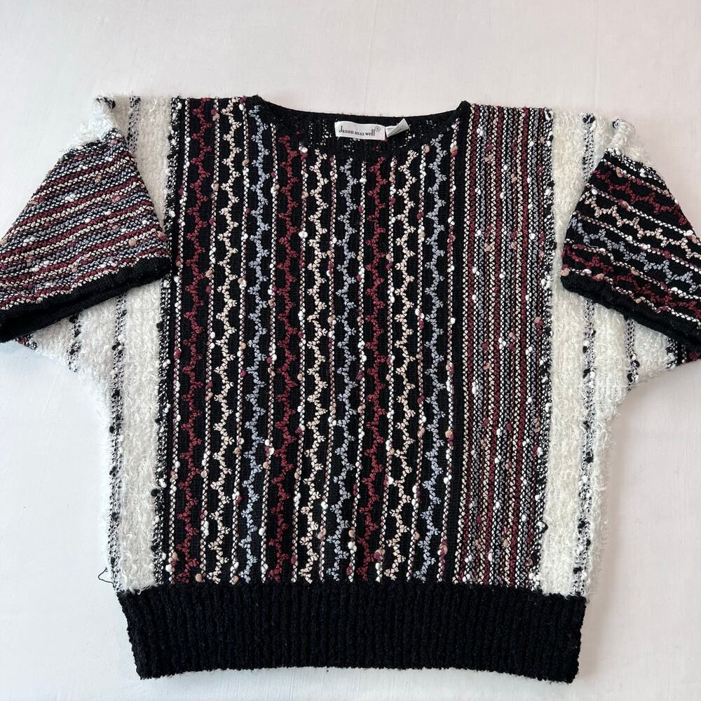 Jason Maxwell 80's Shirt Sweater Women's Size Small Stripes